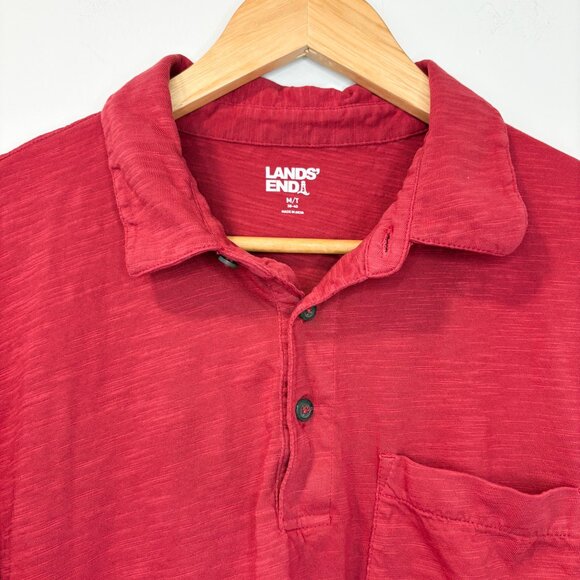 Lands' End Red Short Sleeve Polo – Size Medium Tall – 100% Cotton - Picture 6 of 6